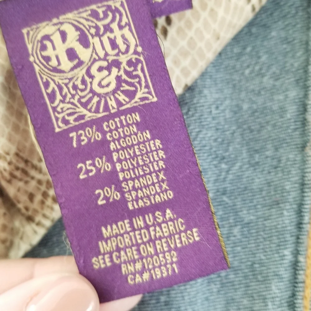 Rich & Skinny Storm Dark Blue Boot Cut Flare Denim Jeans Long Stretch USA made - Picture 4 of 14